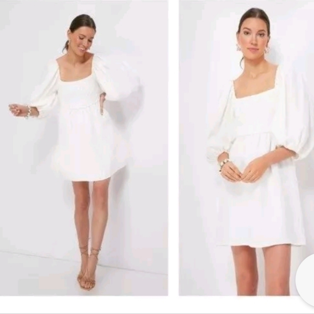 Tuckernuck Annie Smocked Mini Dress Linen Size L as is